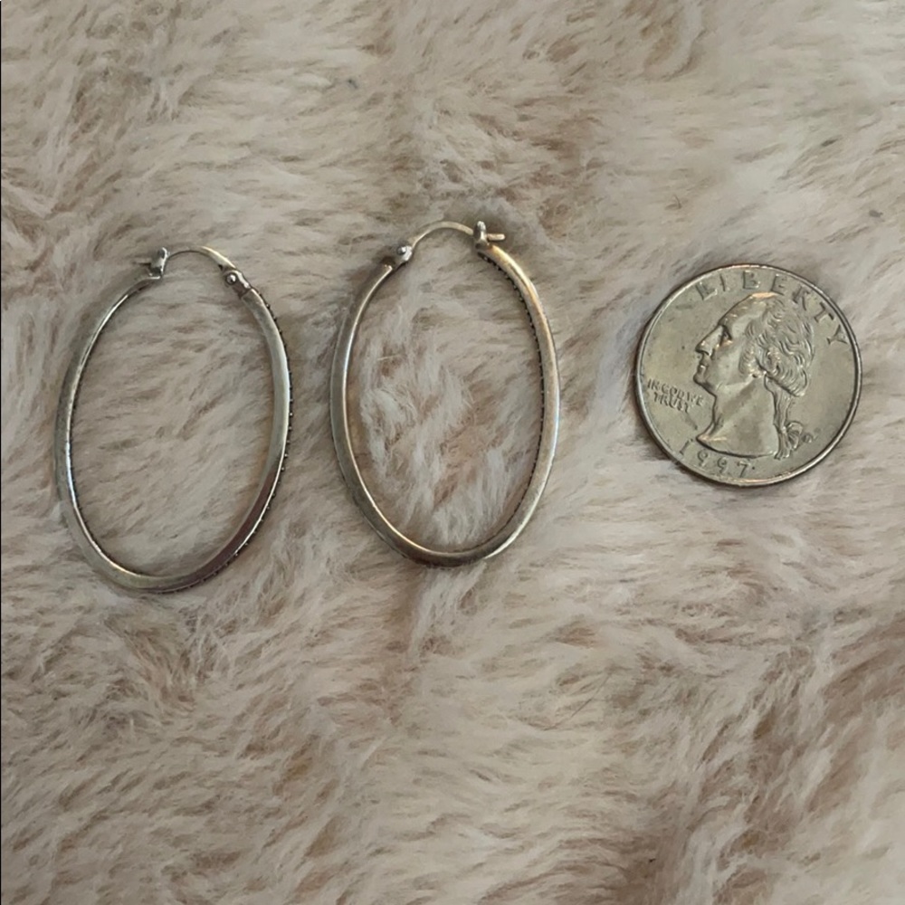 Sterling silver hoop earrings - Picture 3 of 3